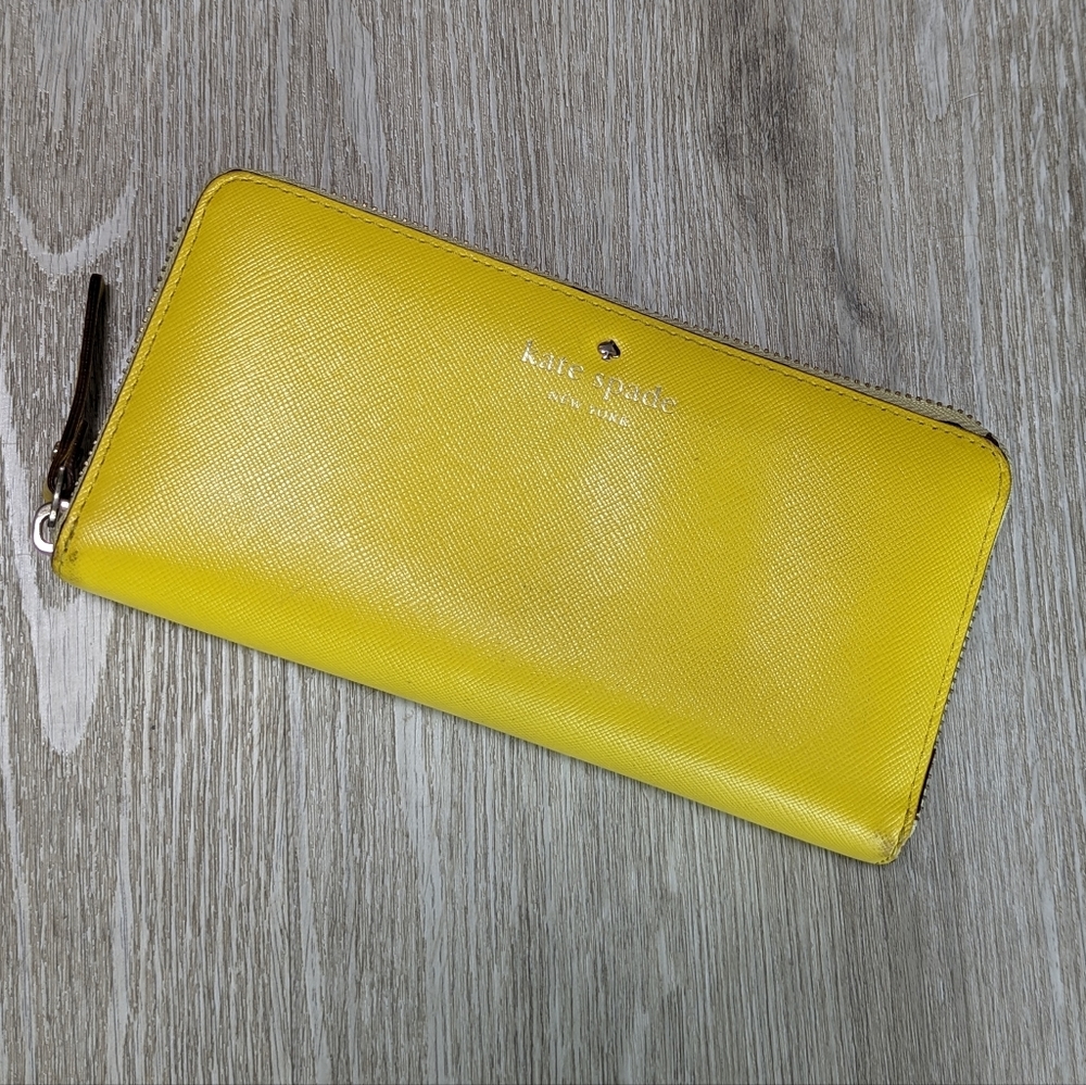 Kate Spade zip wallet yellow